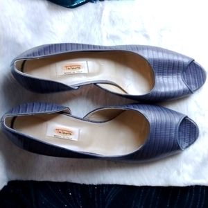 Blue Talbot heels with open toe. Size 10 1/2